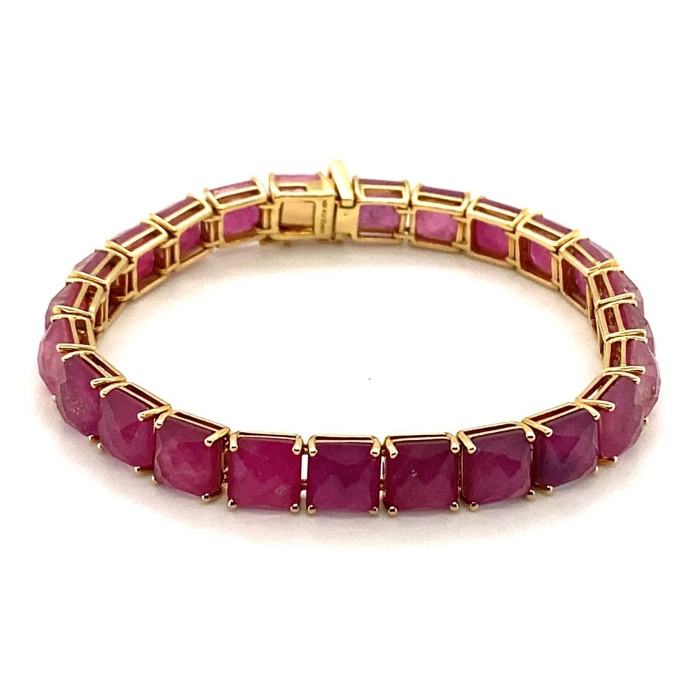 IPPOLITA 18k Yellow Gold Rock Candy Tennis Bracelet In Quartz /Ruby 7 inch